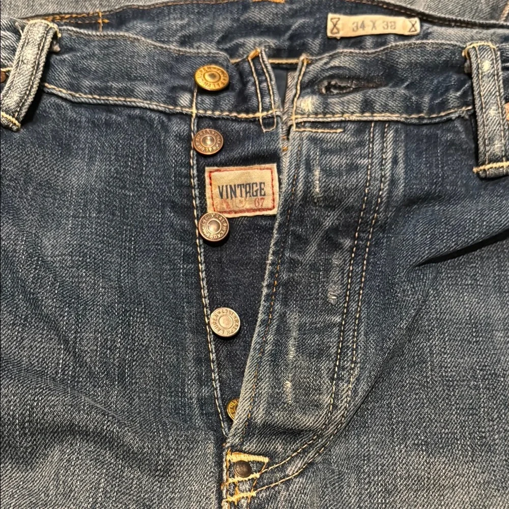 Men’s Polo Ralph Lauren Distressed Vintage 67 Classic Blue Jeans 34” x 32”